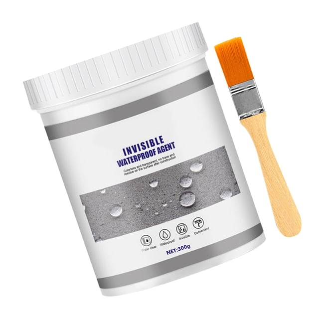 Sellador de aislamiento invisible, transparente, antifugas, agente impermeable, con cepillo para cemento para azulejos de pared, 300 g
