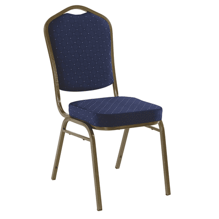 Navy Art Glass Frame - Iceberg Banquet Chair, 4-Pack, Crown, Navy Pattern/Gold Vein Frame