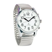 Reizen Big Face Talking Atomic Watch with Silver Expansion Band