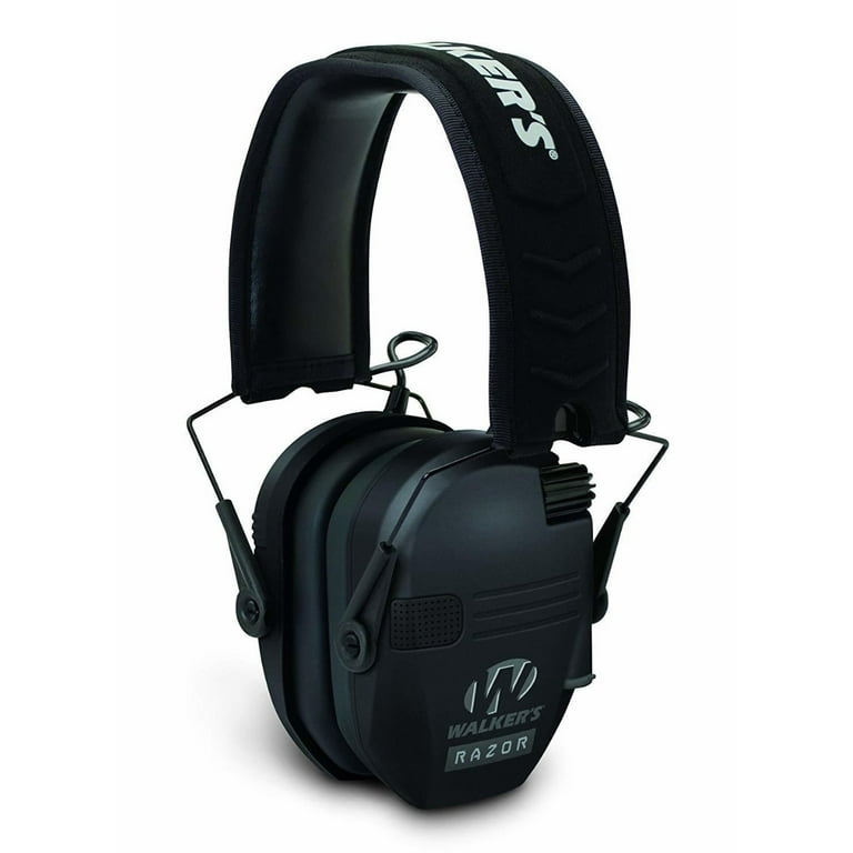 Walkers Razor Slim Electronic Muffs (Black) 2-Pack with Walkie Talkies and  Glasses