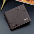 thumbnail image 1 of Cartera para hombre Cartera corta para hombre con múltiples tarjetas Cartera informal elegante Cartera suave con tres pliegues cruzados para jóvenes, 1 of 6