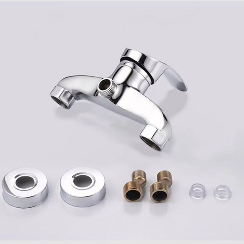 CHENGSI for Polished Chrome Wall Mounted Bathroom Bathtub Shower Mixer Faucet with Widened Handle, Ceramic Spool, G1/2in Interface, Silver Zinc Alloy, Temperature Control
