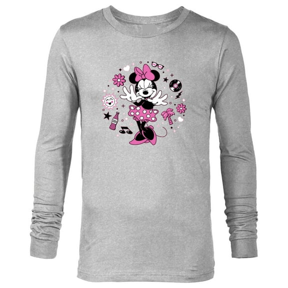 Disney Minnie Mouse Retro Vinyl Summer - Long Sleeve T-Shirt for Men - Customized-Athletic Heather