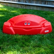 Simplay3 Coastal Crab Portable Plastic Sandbox with Cover, Hot Tamale Red