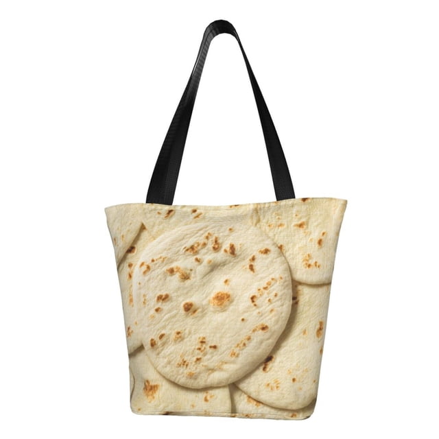 Balery Taco Tortillas Bolsa de Hombro con Diseño, Bolsa Grande y Duradera, Bolsa Versátil para Compras