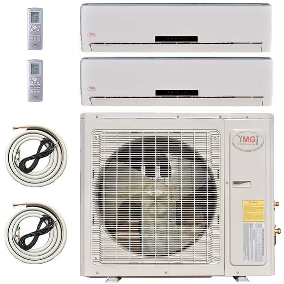2 Zone Multi Zone Mini Split Ductless Air Conditioner Dual Zone 9000 24000 BTU 21 Seer