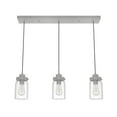 thumbnail image 2 of Hunter - Devon Park 3-light Brushed Nickel, Large Cluster Light, Dimmable, Rustic Style, Linear Shaped, for Bedrooms, Dining, Living Rooms - 19156, 2 of 9