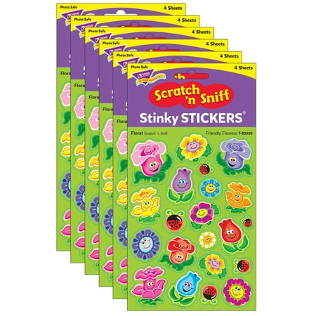 UPC: 0194629034024 | TREND Friendly Flowers/Floral Mixed Shapes Stinky Stickers 84 Per Pack 6 Packs