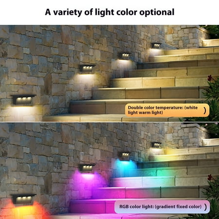 

2024 New Outdoor Courtyard Solar Outdoor Wall Light Corridor Stairway Fence Step Light，Gift for Family Home Summer Flash Deals