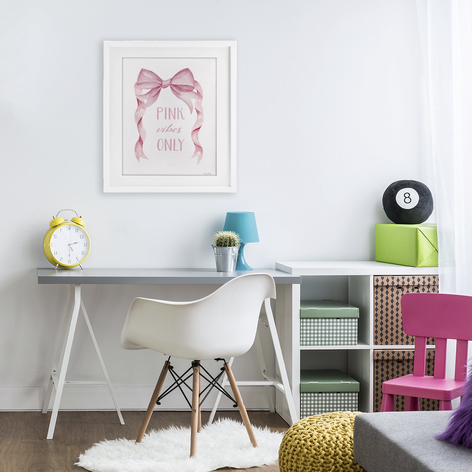 Stupell Industries Feminine Pink Vibes Only White Framed Print Under Glass, design by Cindy Jacobs