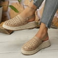 thumbnail image 7 of Sandals Women Comfortable Womens Oofos Shoes Sandalias Women's Fashion Casual All-Match Solid Color Hollow Spring And Summer Style Fashionable Thick-Soled Wedge Sandals Yellow, 7 of 7