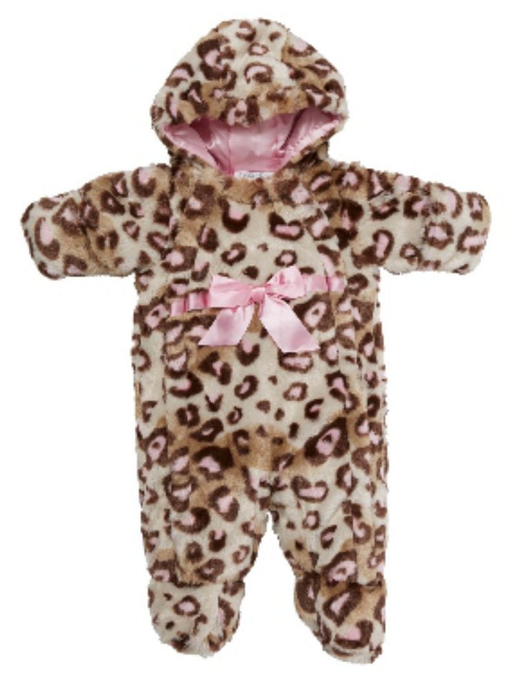 leopard print baby snowsuit