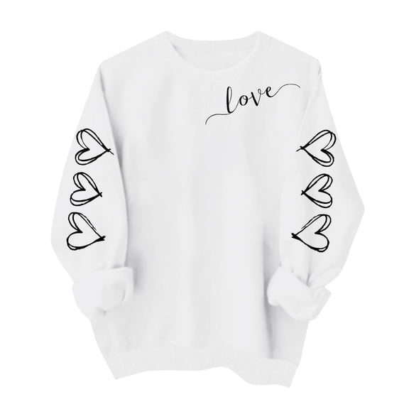 zbxnLI Womens Pullover Sweatshirts Valentine's Day Tops Crew Neck Long Sleeve Sweatshirt Fashion Spring Outfits