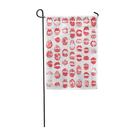 SIDONKU Pink 14Th of Red Lips World Kiss Day Valentine Affair Garden Flag Decorative Flag House Banner 12x18 inch