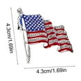 thumbnail image 3 of Flag Brooch Pin, Enamel Alloy Lapel Pin with Rhinestones, Patriotic Fashion Accessory for Clothing, Bags, or Hats, Elegant Metal Jewelry for National Events and Celebrations, 3 of 6