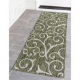 thumbnail image 2 of Unique Loom Botanical Collection Vine Floral Transitional Indoor and Outdoor Flatweave Runner Rug, 2 x 6 Feet, Green/Ivory, 2 of 2