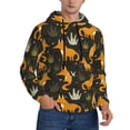 thumbnail image 2 of Uemuo Funny Fox by the Field Pattern Men's Hoodie - Casual Pullover Hoodie with Kangaroo Pocket, Stylish Hooded Sweatshirt for Everyday Wear-4X-Large, 2 of 7