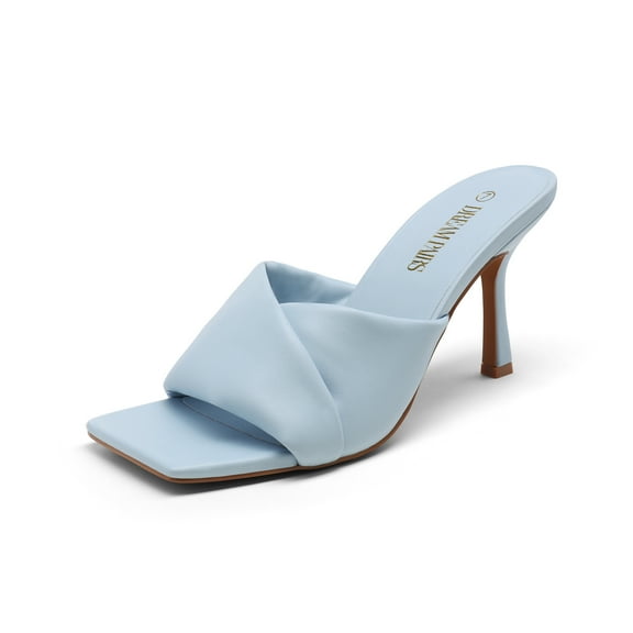 DREAM PAIRS Women’s High Stilettos Heels Mules Open Square Toe Slip On Comfort Sexy Dress Pumps Sandals Evening Party Prom Dance Shoes