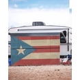 thumbnail image 5 of 4th of July RV Awning Sun Shade Screen 9'X15.3' Puerto Rico Flag Mesh Sunscreen Patriotic Retro Wood Grain Awning Shade Screen with Zipper UV Blocker Completed Kits for RV Motorhome Camper Trailer, 5 of 7