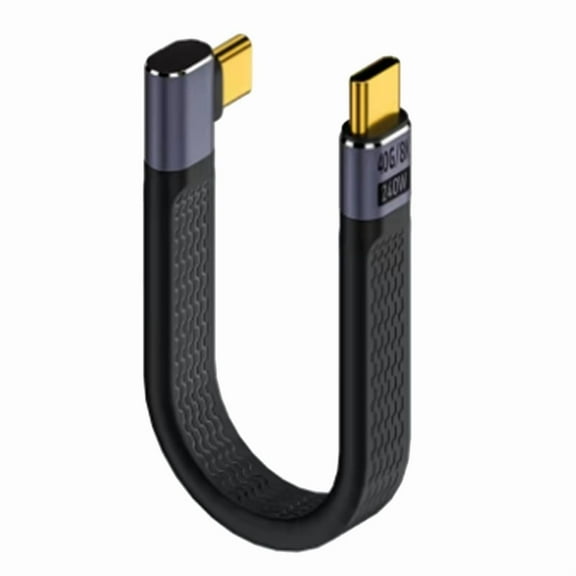 USB4 Elbow Short Cable 13.5cm Type C Cable 40Gbps PD240W Charging Cable