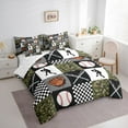 thumbnail image 3 of Castle Fairy Teens Sport Baseball 7-Piece Bedding Comforter Set,Geometric Plaid King Bedding Sets,Abstract Camouflage Ultra Soft Bed Sheets,Luxury Bedroom Decor, 3 of 8