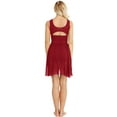 thumbnail image 2 of MSemis Female Dance Leotard Dress V-Neck High-Low Skirt XS to 3XL, 2 of 6