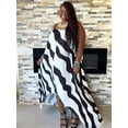 thumbnail image 5 of Women's Plus Size Wavy Hi Lo Print Maxi Dress, 5 of 7
