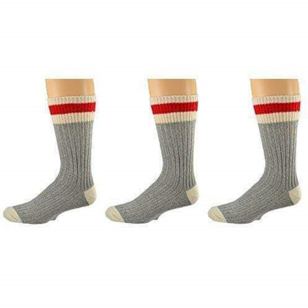 Sierra Socks 3 Pair Pack Wool Striped Boot Work Men's Socks M6400