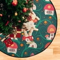 thumbnail image 3 of Coolnut Mushroom Autumn Theme Christmas Tree Mats Waterproof Tree Skirt, Xmas Tree Stand Tray Mat Floor Protector Pad for Holiday Party Decoration, 28.3", 3 of 5