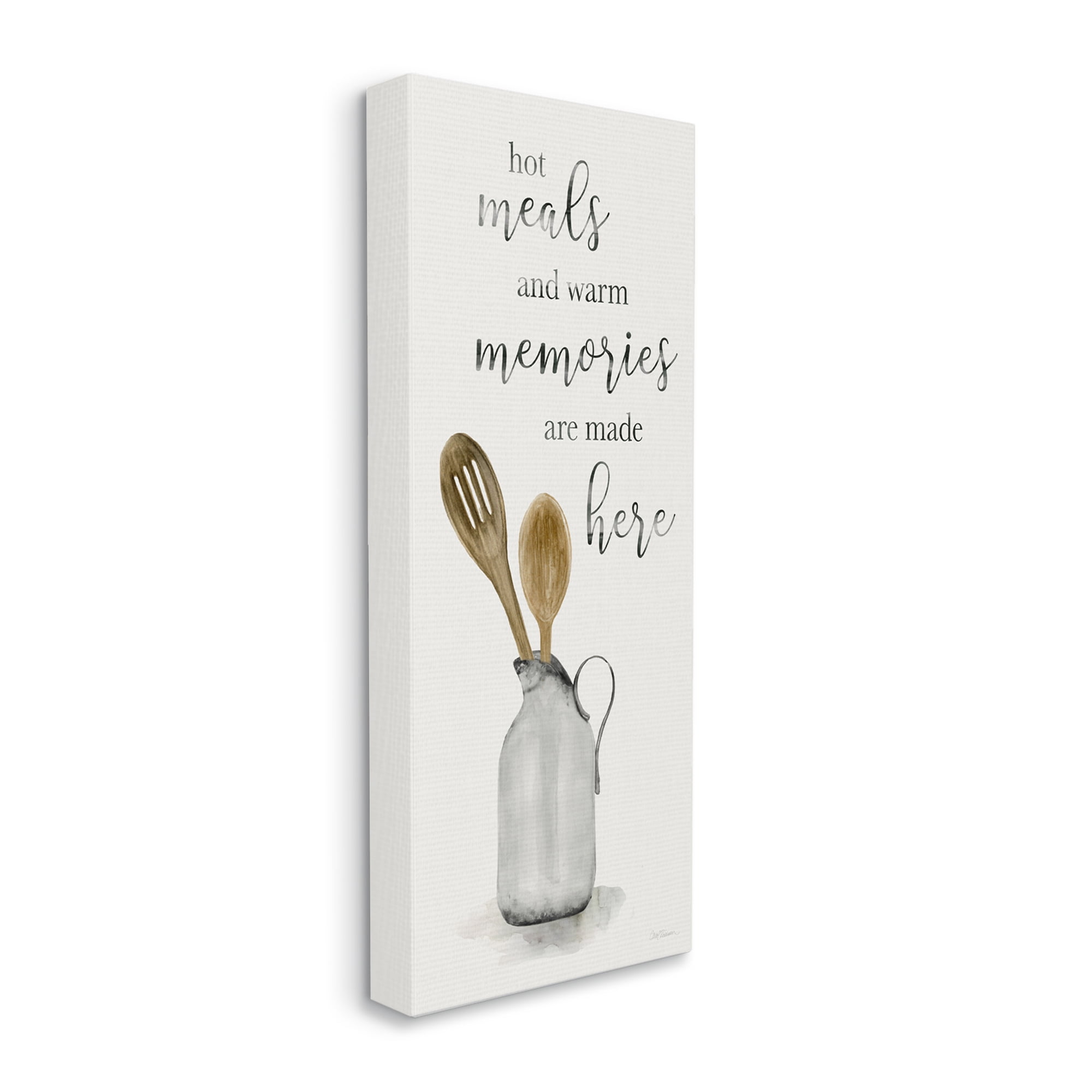 Stupell Industries Meals & Memories Phrase Food & Beverage Painting Gallery Wrapped Canvas Art Print Wall Art, 13 x 30