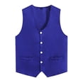 thumbnail image 3 of Runhomal Kids Boys Girls Buttons Volunteer Activity Vest Solid Color Sleeveless Waistcoat Party Blue M, 3 of 5