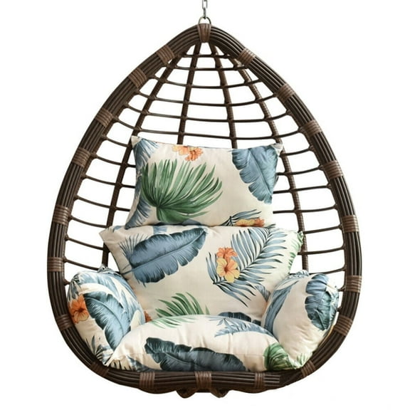 Hanging Basket Chair Cushion Outdoor Patio Chair Cushion Swing Basket Chairs Cushion Pads with Headrest Pillow ONLY Cushion