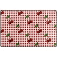 thumbnail image 4 of SKYSONIC Christmas Cherries Plaid Non-Slip Area Rug, Red Tartan Floor Carpet Comfort Floor Mats Decor for Indoor Front Porch Living Room Bedroom Kitchen, 36"x24", 4 of 5