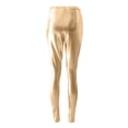 thumbnail image 4 of Womens Shiny Metallic Faux Leather Skinny Leggings, High Waist Stretch Tight Pants for Party Club Gold XL, 4 of 6