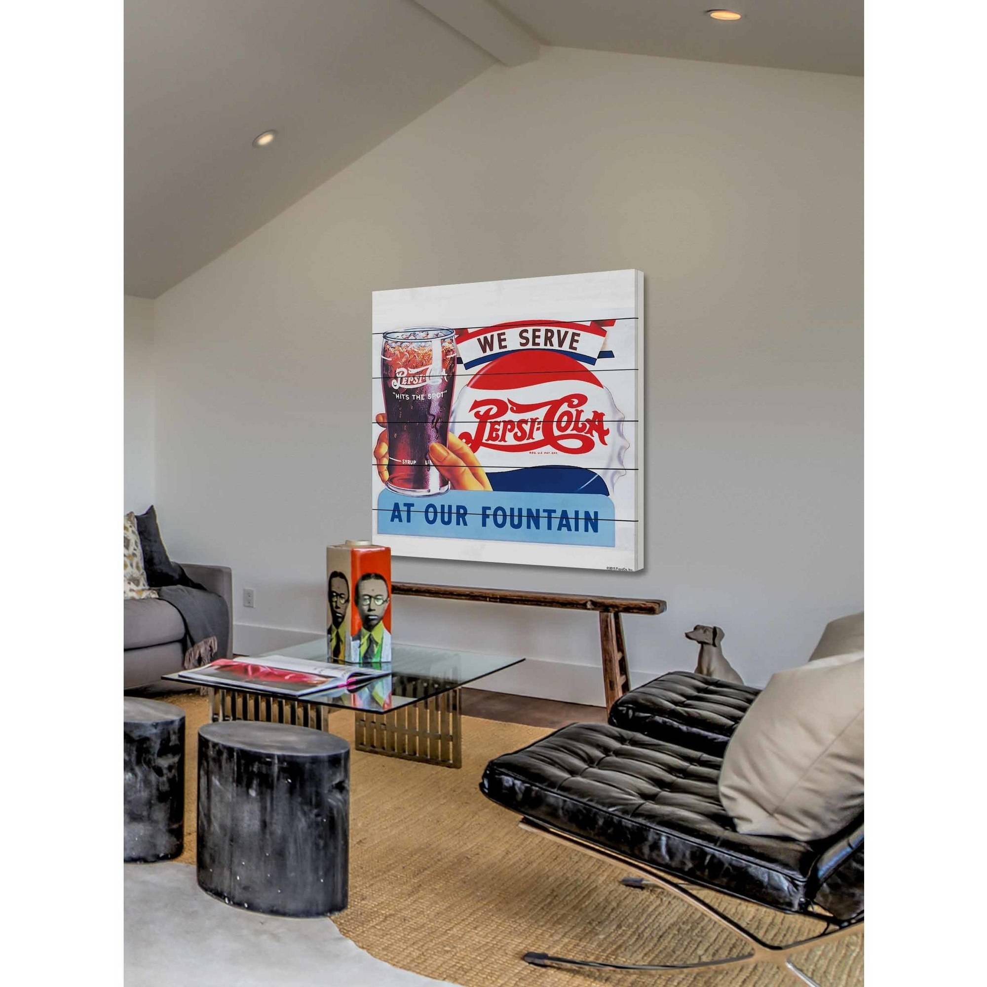 Marmont Hill "We Serve Pepsi-Cola" Painting Print on White Wood