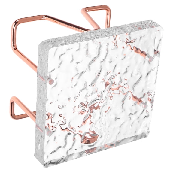 ELAYARD Rose Plated Gold Acrylic Desk Note Pad Holder with Metal Wire Stand for Office Organization