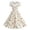 Beige, variant on Women's Vintage Polka Dot Swing Dress V Neck Short Sleeve High Waist A Line Dresses for Retro Elegance