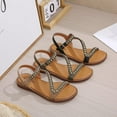 thumbnail image 4 of Bohemian Fashion Wooden Beads Rhinestones Wedge Comfortable Large Size Sandals for Women, 4 of 8