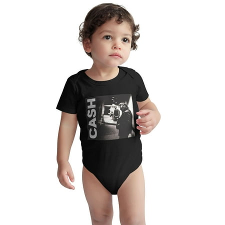 

Johnny Baby Onesie Cash American III Toddler Baby Boys Girls Short-Sleeve Bodysuits Cotton Romper Black 2 Years