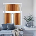 thumbnail image 6 of 3 Piece Kitchen Curtains and Valances Set Dark Burnt Orange Grey Ombre Cafe Curtains 24 Inch Length Farmhouse Gradient Minimalist Valance & Tier Curtain for Living Room Bedroom 54"x18"+27"x24"*2, 6 of 6