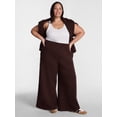 thumbnail image 2 of Terra & Sky Women's Plus Fleece Wide Leg Sweatpants, Sizes 0X-5X, 2 of 5