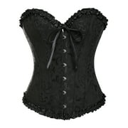 MISS MOLY Women's Lace Up Boned Plus Size Overbust Corset Bustier Bodyshaper Top