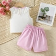 thumbnail image 5 of Amidoa Toddler Girls 2 Piece Outfits Summer Clothes Solid Color Soft Cute Tank Top and Casual Shorts Kids Clothing Sets Pink Size 3T, 5 of 8