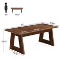 thumbnail image 2 of Yardi Yarda 63" Dining Table, Wood Farmhouse Kitchen Table for 4-6,Dining Table for Indoor, Brown, 2 of 5