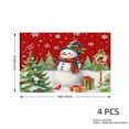 thumbnail image 4 of JOOCAR Christmas Snowman and Tree Holiday Scene Linen Table Mats Set of 4 for Home Kitchen Table Decor 12x18 inch, 4 of 5