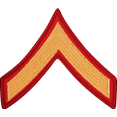 thumbnail image 2 of United States Marine Corps USMC Chevron Gold PFC Private 1st Class Male Sew On, 2 of 2