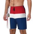 thumbnail image 5 of Men's 2 in 1 Swim Trunks with Compression Liner Flag Of The Dominican Republic Quick Dry Beach Shorts, 5 of 6