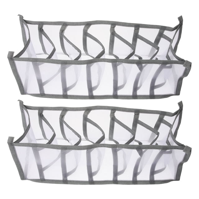 BRIGHTFUFU 2Set Clothes Organizers Closet Organizer System Rectangular Grey Oxford Cloth for Closet