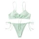 thumbnail image 3 of Conjunto de bikinis de traje de baño para mujer, parte superior de bikinis con cordón y parte inferior lateral con lazo ajustable, conjunto de trajes de baño de dos piezas, 3 of 5