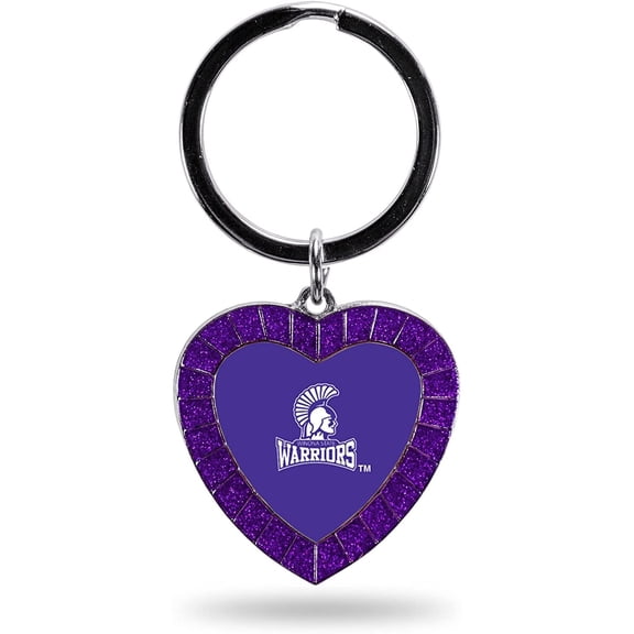Winona State Keychain Rhinestone Heart Decal Emblem Team Color University of